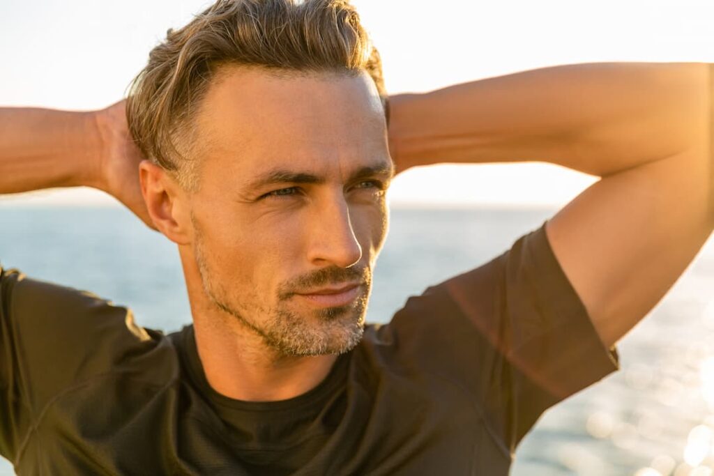 Botox for Hyperhidrosis - a handsome man looking off into the distance